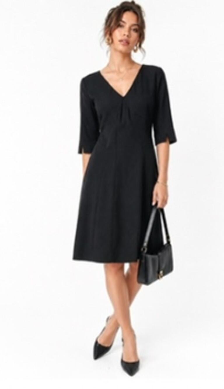 David Warren New York Black Vintage Minimalist Office Dress size 8